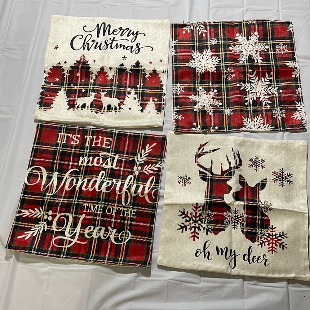 COPY - 4pcs Christmas Throw Pillows, inserts NOT included-
17.7x17.7 Inch B6
